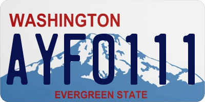 WA license plate AYF0111