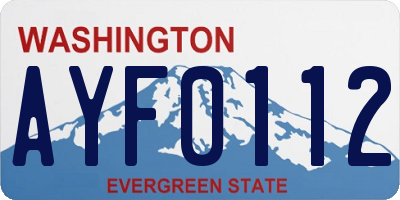 WA license plate AYF0112