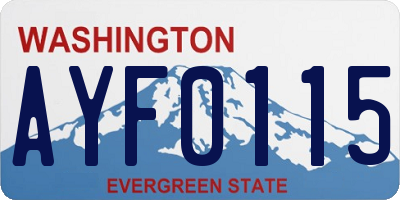WA license plate AYF0115
