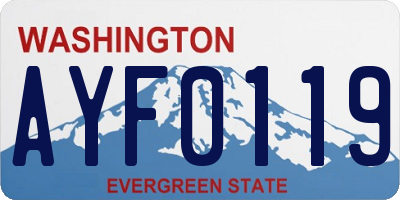 WA license plate AYF0119