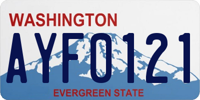 WA license plate AYF0121