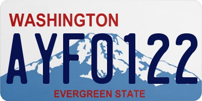 WA license plate AYF0122