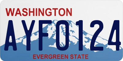 WA license plate AYF0124
