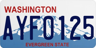 WA license plate AYF0125