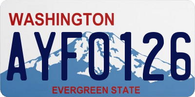 WA license plate AYF0126