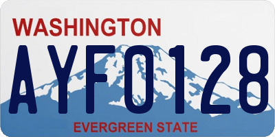 WA license plate AYF0128