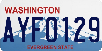 WA license plate AYF0129