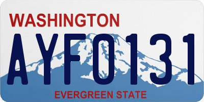 WA license plate AYF0131