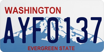 WA license plate AYF0137