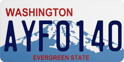 WA license plate AYF0140