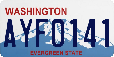 WA license plate AYF0141