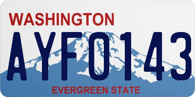 WA license plate AYF0143
