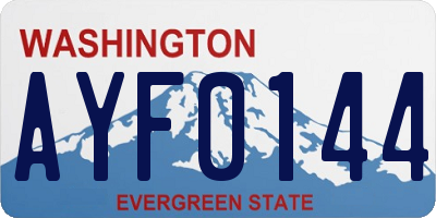 WA license plate AYF0144