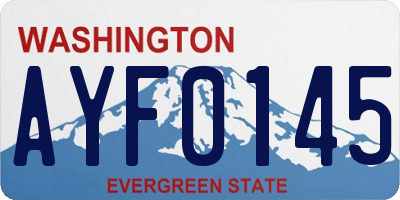 WA license plate AYF0145