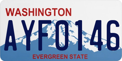 WA license plate AYF0146