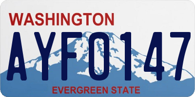 WA license plate AYF0147