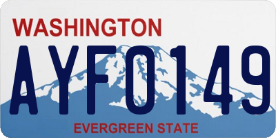 WA license plate AYF0149