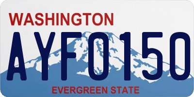 WA license plate AYF0150