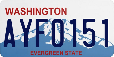 WA license plate AYF0151