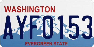 WA license plate AYF0153