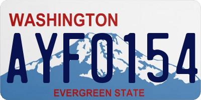 WA license plate AYF0154