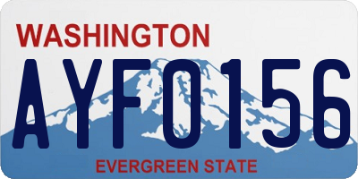 WA license plate AYF0156