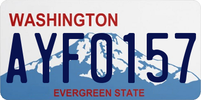 WA license plate AYF0157