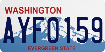 WA license plate AYF0159