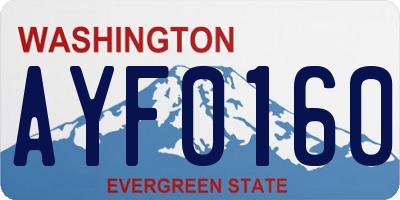 WA license plate AYF0160