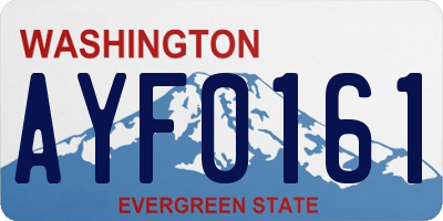 WA license plate AYF0161