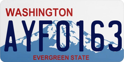 WA license plate AYF0163