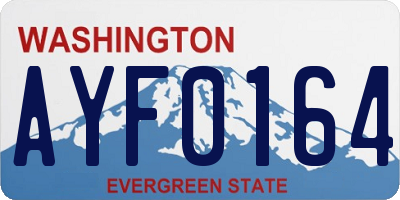 WA license plate AYF0164