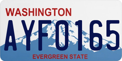WA license plate AYF0165