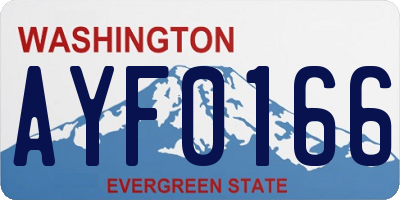 WA license plate AYF0166