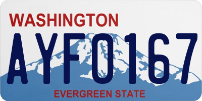 WA license plate AYF0167