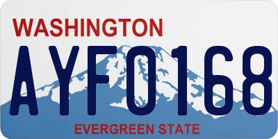 WA license plate AYF0168