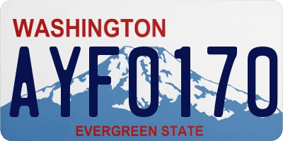WA license plate AYF0170