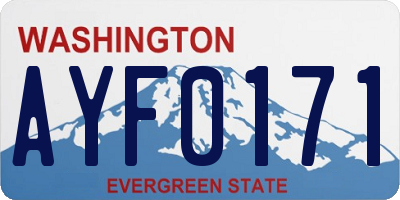 WA license plate AYF0171