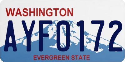 WA license plate AYF0172