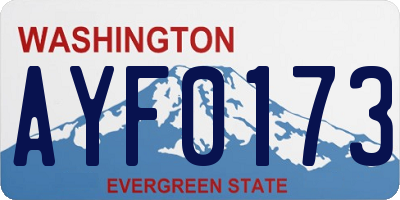 WA license plate AYF0173