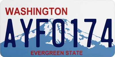 WA license plate AYF0174