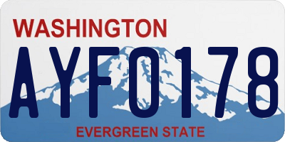 WA license plate AYF0178