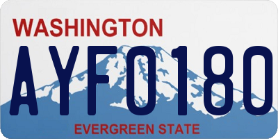 WA license plate AYF0180