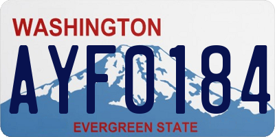 WA license plate AYF0184