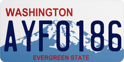 WA license plate AYF0186