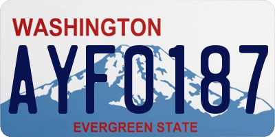 WA license plate AYF0187