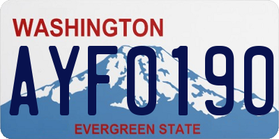 WA license plate AYF0190