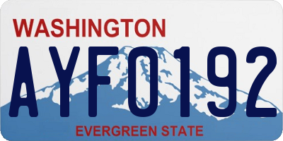 WA license plate AYF0192