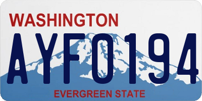 WA license plate AYF0194