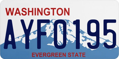 WA license plate AYF0195